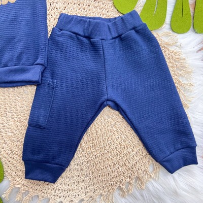 Conj. Casaco Tigrinho Roar e Calça de Moletom - Azul Marinho